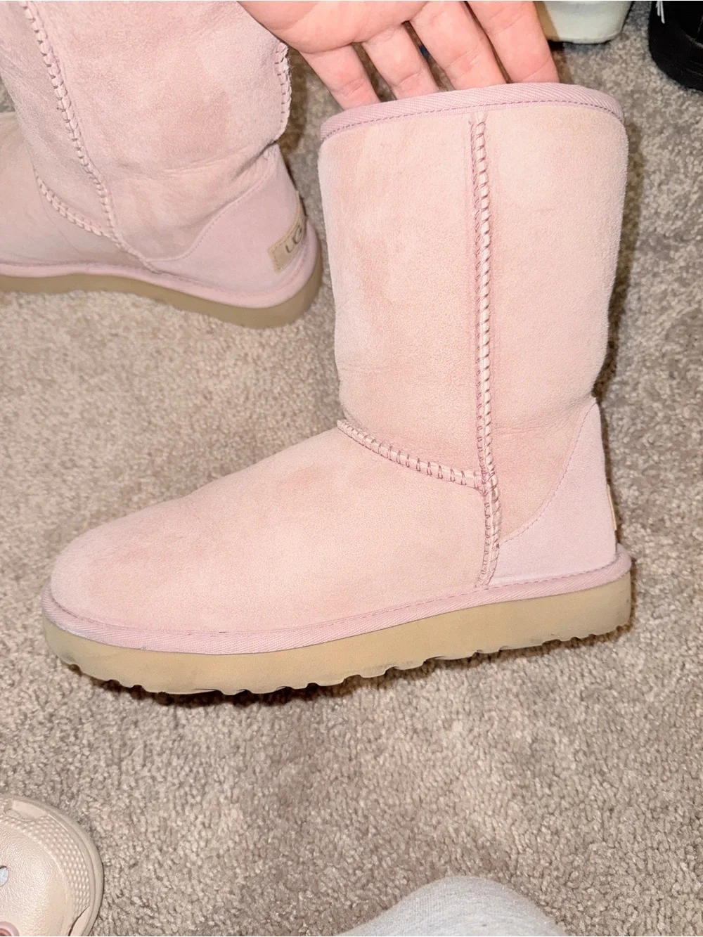 UGG Pink Suede Mid-Calf Boot